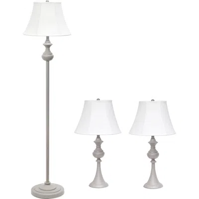 Lalia Home Three-piece Lamp Set In White