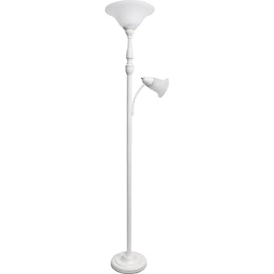 Lalia Home Torchiere Floor Lamp In White
