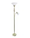 Lalia Home Torchiere Floor Lamp With Reading Light In Gold