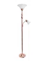 Lalia Home Torchiere Floor Lamp With Reading Light In Rose