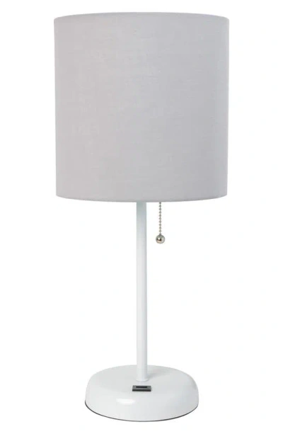 Lalia Home Usb Table Lamp In Gray