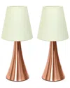 Lalia Home Laila Home Valencia 2pk Mini Touch Table Lamp Set With Fabric Shades In Rose