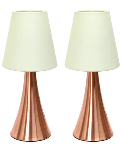 Lalia Home Laila Home Valencia 2pk Mini Touch Table Lamp Set With Fabric Shades In Rose