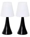 Lalia Home Laila Home Valencia Colors 2pk Mini Touch Table Lamp Set With Fabric Shades In Black