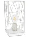 Lalia Home Laila Home White Geometric Square Metal Table Lamp In White