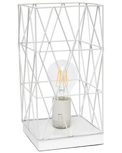 Lalia Home Laila Home White Geometric Square Metal Table Lamp