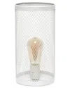 Lalia Home Laila Home White Mesh Cylindrical Steel Table Lamp In White