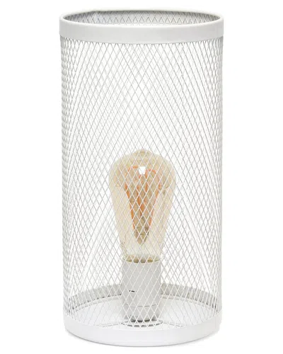 Lalia Home Laila Home White Mesh Cylindrical Steel Table Lamp