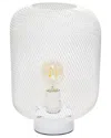 Lalia Home Laila Home White Metal Mesh Industrial Table Lamp In White
