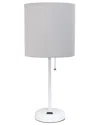 Lalia Home Laila Home Stick Lamp With Usb Charging Port And Fabric Shade In White