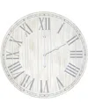 Lalia Home Wood Plank 23 Large Coastal Rustic Wall Clock In White