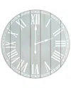 Lalia Home Wood Plank 23in Large Rustic Coastal Wall Clock In Aqua