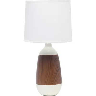 Lalia Home Wood Print Table Lamp In Brown