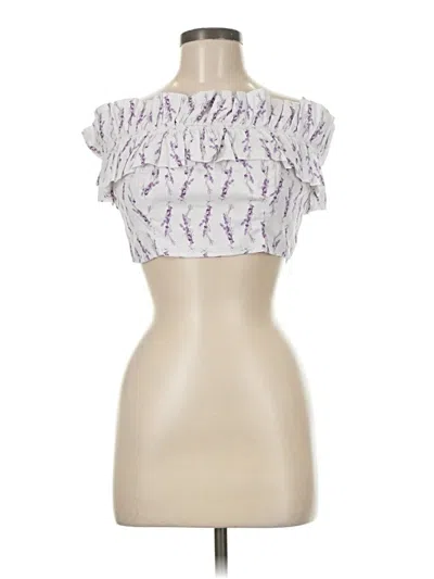 Lalibela Short Sleeve Top Purple Strapless Neckline Tops