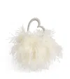 L'alingi Crystal-embellished Feather Clutch Bag In White