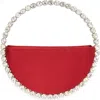 L'alingi Eternity Embellished Satin Clutch In Brick