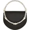 L'alingi Eternity Flap Embellished Satin Clutch In Black