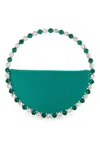 L'alingi Eternity Embellished Satin Clutch In Green