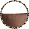 L'alingi Eternity Satin Crystal Top Handle Bag In Brown
