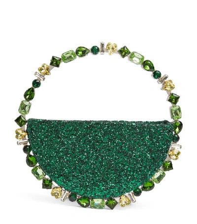 L'alingi Exclusive Glitter Taliya Eternity Clutch Bag In Green