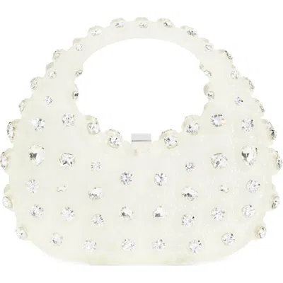 L'alingi Iced Meleni Crystal Embellished Handbag In Transparent