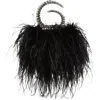 L'alingi Karma Feather Crystal Top Handle Bag In Black