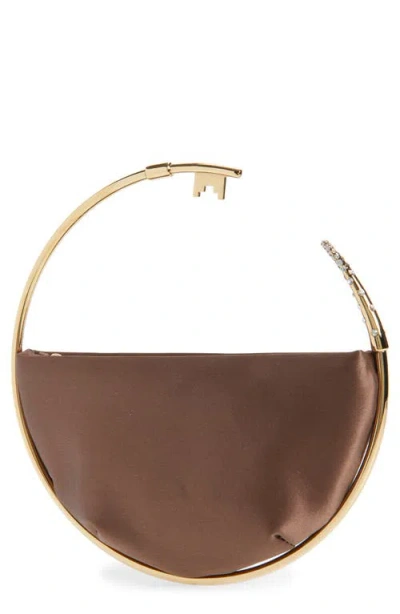 L'alingi Key Eternity Satin Clutch In Brown