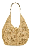 L'alingi Crochet Hobo Bag In Beige