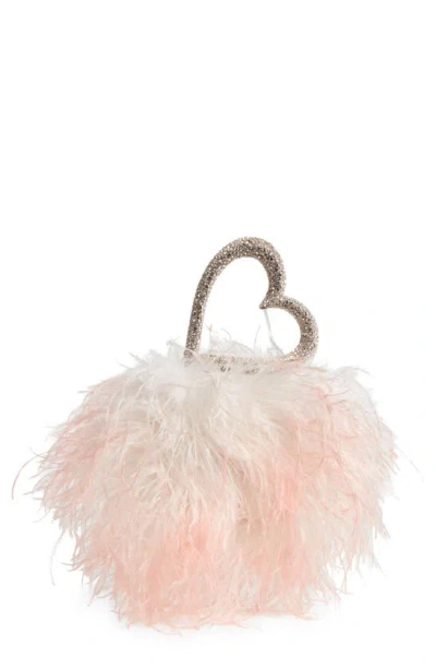 L'alingi Love Feather Clutch In Pink Ombre