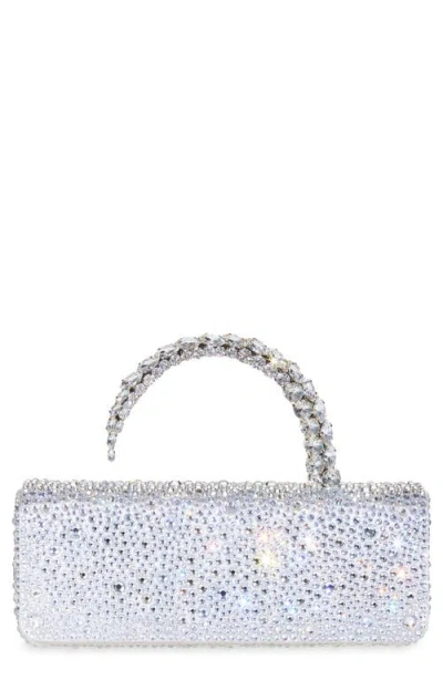 L'alingi Malika Crystal Clutch In Silver