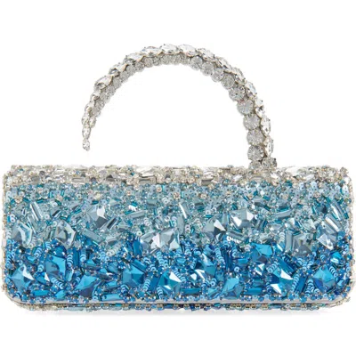 L'alingi Malika Embellished Satin Clutch In Blue