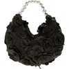 L'alingi Rose Garden Appliqué Hobo Bag In Black