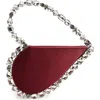 L'alingi Taliya Love Satin Crystal Top Handle Bag In Burgundy