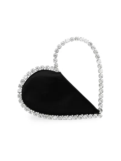 L'alingi Women's Love Crystal-embellished Leather Clutch In Black