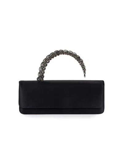 L'alingi Women's Malika Embellished-handle Satin Clutch In Black