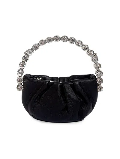 L'alingi Women's Micro Eternity Crystal-embellished Leather Convertible Clutch In Black