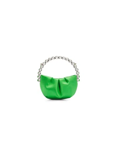 L'alingi Women's Micro Eternity Embellished Satin Clutch In Green