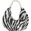 L'alingi Zebra Stripe Hobo Bag In Black