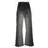 Lalipop Design Gradient Effect Studded Black Denim Pants In Black