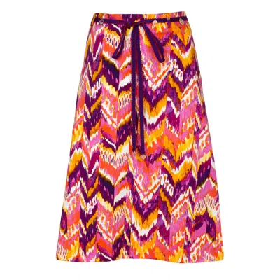 Lalipop Design Women's A-line Colorful Zigzag Print Skirt In Multi