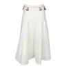 Lalipop Design Women's A-line Midi White Cotton Skirt In White