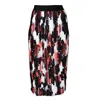 Lalipop Design Women's Abstract Camo Print Midi Pleated Skirt In White