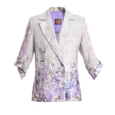Lalipop Design Women's Abstract Floral Print Tailored Blazer Jacket In Multi