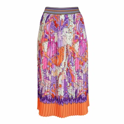 Lalipop Design Women's Abstract Print Pleated Midi Skirt In Multi