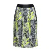 Lalipop Design Women's Abstract Printed Knee-length Pleated Recycled Fabric Skirt