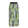 Lalipop Design Women's Abstract Printed Pleated Recycled Fabric Maxi Skirt