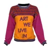 Lalipop Design Women's Art We Live In - Color Block Logo Print Sweatshirt