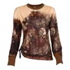 LALIPOP DESIGN WOMEN'S AUTUMN LEAVES AND TREES PATTERN CREW NECK JUMPER