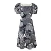 LALIPOP DESIGN WOMEN'S BLACK & WHITE MIDI DRESS WITH SIDE CUT-OUTS