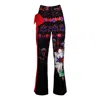 Lalipop Design Women's Black Bow Detailing Wide-leg Panelled Pants In Black